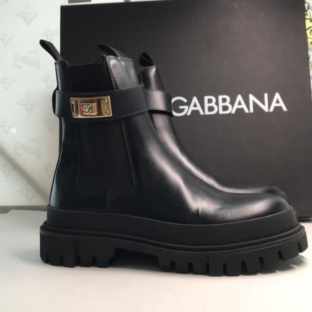 New Authentic iconic Dolce & Gabbana Women's Black Ankle Boots 41